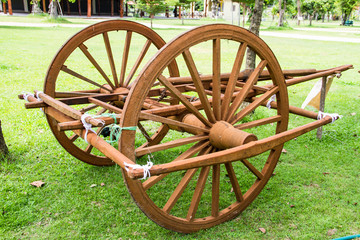 Wooden cart Thai Style in Thailand Garden