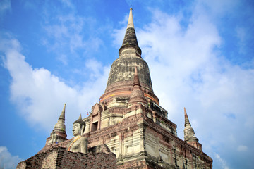 The temple of Wat Yai Chai Mongkol in Ayutthaya near Bangkok, Th
