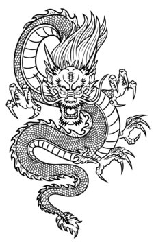 Tribal Chinese Dragon Tattoo