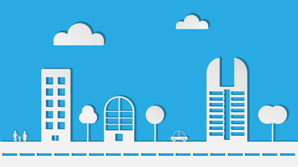 Obraz premium Abstract Paper City in Vector illustration