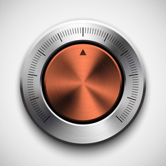 Technology Volume Button with Bronze Metal Texture