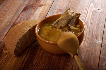 Cabbage soup with meat