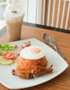 american style breakfast set, fried rice