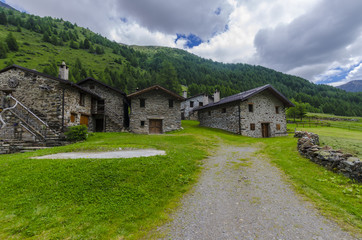 The road in the Alps mountains Italy summer