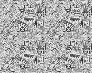 seamless doodle halloween holiday background