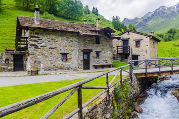 Stone shepherd's house in a peasant village