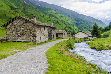 Stone shepherd's house in a peasant village