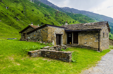 Stone shepherd's house in a peasant village