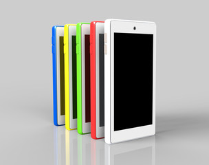 five colors of smartphone 3D
