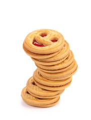 Stack of cookies isolated on white