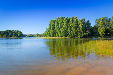 Summer scenery at the lake in Poland