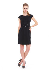 Fototapeta premium full-length portrait of young girl isolated on white background