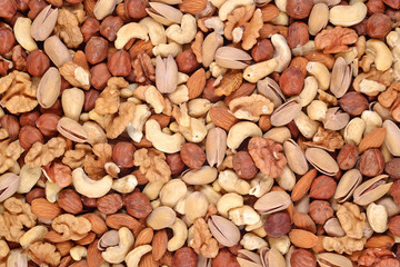 Assorted nuts background
