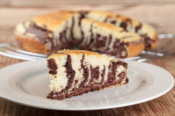 Zebra marble cake