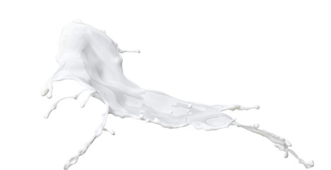 White milk isolated on white background