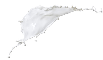 White milk isolated on white background