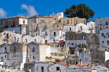 Panoramic view of Monte Sant'Angelo. Puglia. Italy.