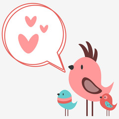 Cute birds singing love songs