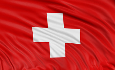 3D Swiss flag (clipping path included)