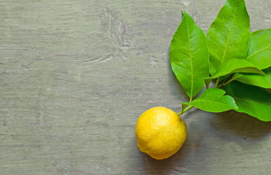 lemon on grunge board