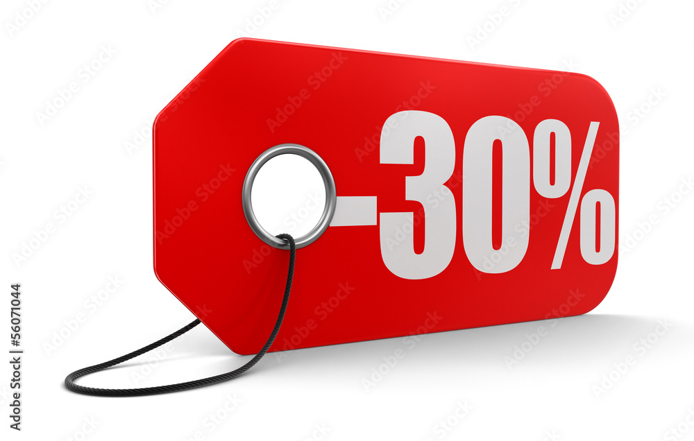 Poster label with -30% (clipping path included)