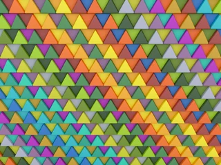 Store enrouleur tamisant Zigzag Fond de triangles colorés