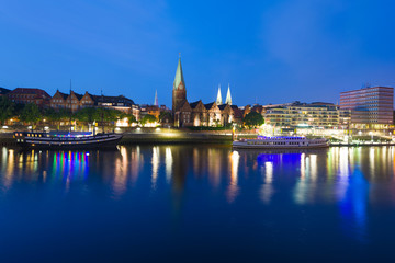 Obraz na płótnie Canvas Cityscape of night Bremen