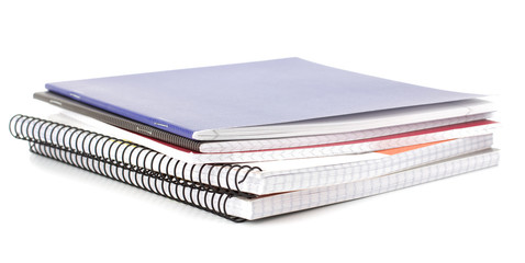 Notebook stack and pencils. Schoolchild and student studies acce