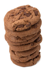 Chocolate pastry cookies isolated on white background