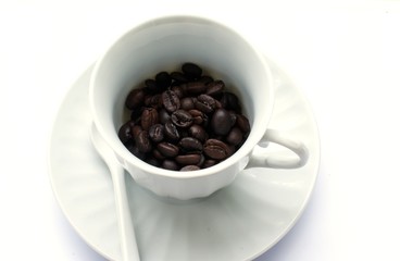 coffee bean in white cup