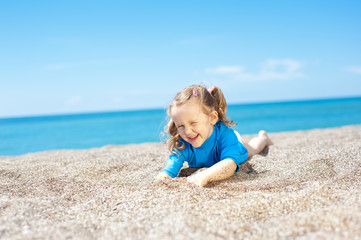 Smiling girl on vacation