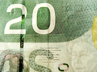 Macro of Twenty Dollar Bill