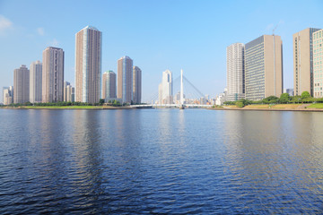 Obraz premium 佃島のマンション