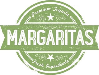 Vintage Style Margarita Cocktail Stamp - obrazy, fototapety, plakaty