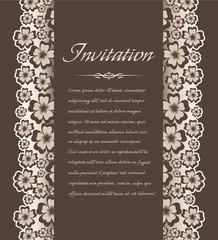 Vintage background with floral pattern for invitations