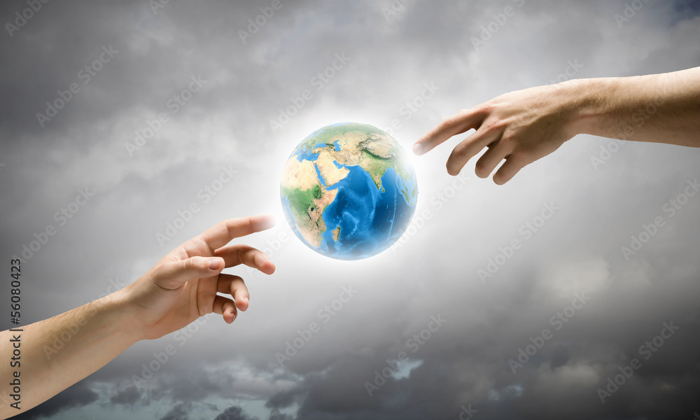 Wall mural global interaction