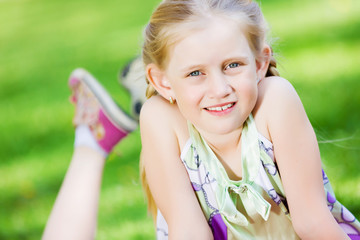 Little girl in park