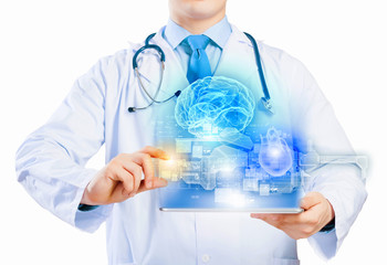 Doctor holding tablet pc