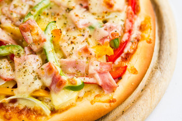 Delicious pizza isolated on white