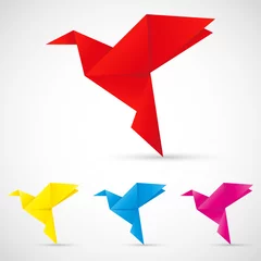 Fotobehang Geometrische dieren Origami vogels