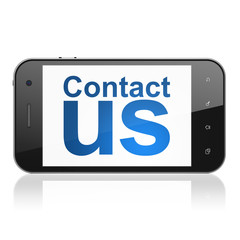 Advertising concept: Contact Us on smartphone