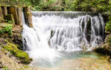 Fototapeta na wymiar Waterfall Sum, Vintgar gorge, Slovenia