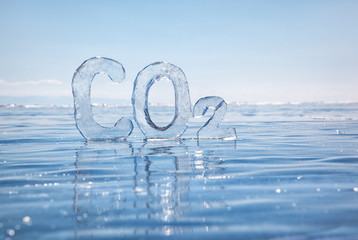 Icy chemical formula of carbon dioxide CO2