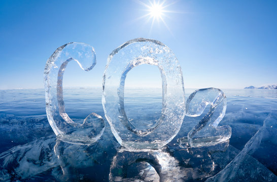 Icy chemical formula of carbon dioxide CO2