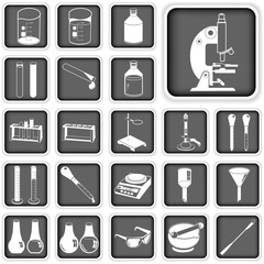 Collection of laboratory buttons set