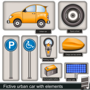 urban car with elements