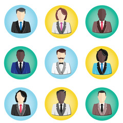 Vector User Avatar Profile Icons Set