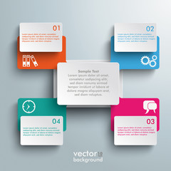 Connected Rectangles Cross Four Options Infographic