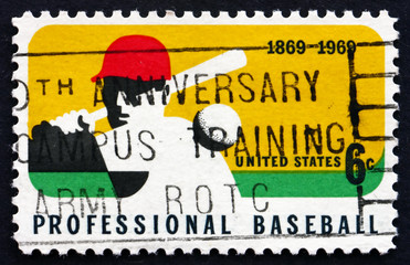 Postage stamp USA 1969 Batter, Player in Baseball