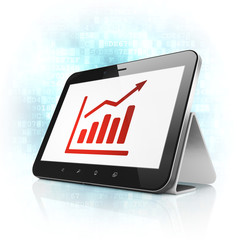Business concept: Growth Graph on tablet pc computer